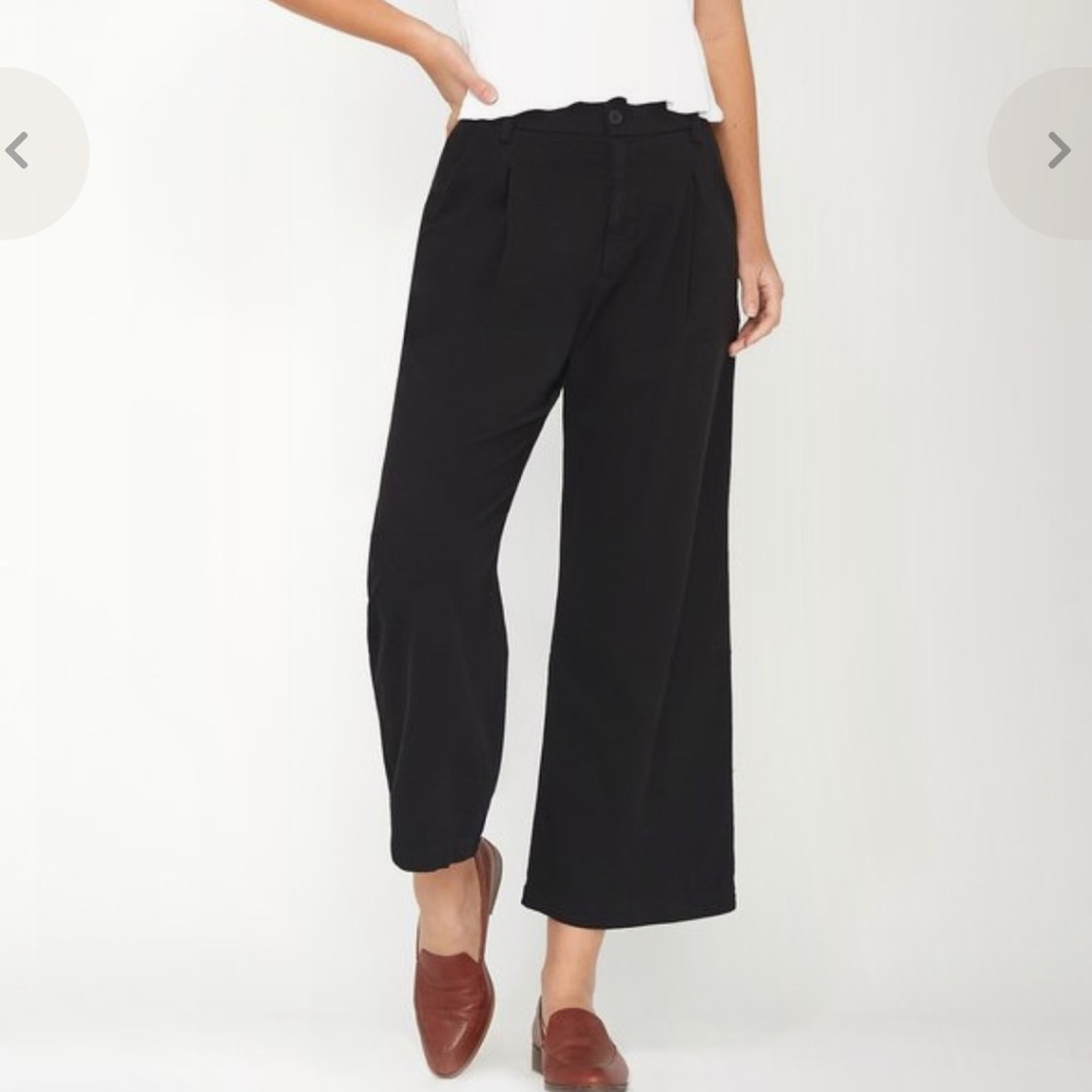 LACAUSA Black Wide-Leg Pants
